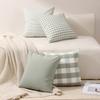 Полиэстер-хлопок Холст Повседневный Клетчатый Полосатый Серия Бобовый Зеленый Наволочка Гостиная Диван Сращивание Простая Наволочка