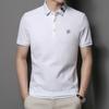 Футболка с короткими рукавами из хлопка с вышивкой, мужская летняя тонкая легкая повседневная деловая рубашка поло, облегающая футболка с лацканами