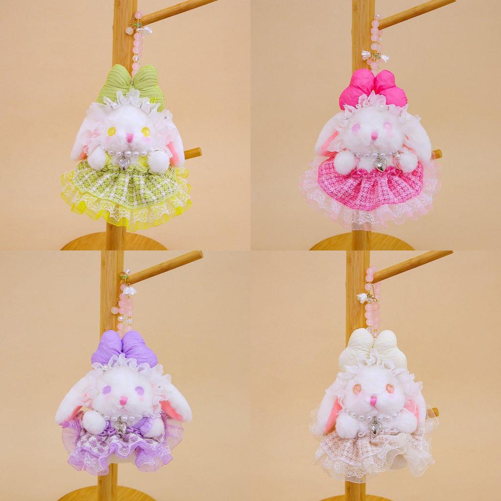 Плюшевый кролик, очаровательный кулон с бантом и украшением в виде платья для декора, для детей