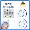 Беспроводной пульт дистанционного управления RF 433 МГц, выключатель света, контроллер с реле 10 А, мини-кнопка, настенная панель для светодиодной лампы AC100-240 В