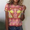 3D Printed Ethnic Elephant T-Shirt For Women Vintage Animal Graphic T Shirts Summer Casual O-Neck Tops Short Sleeve Loose Tees