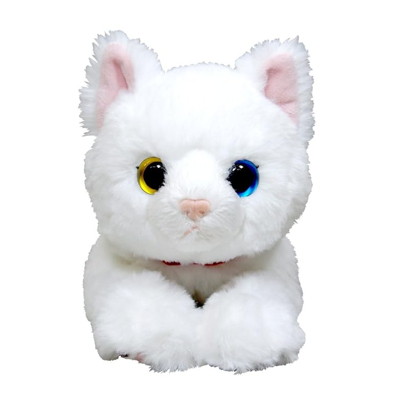 Lap Cat Plush Toy, White, Odd Eyes, Small