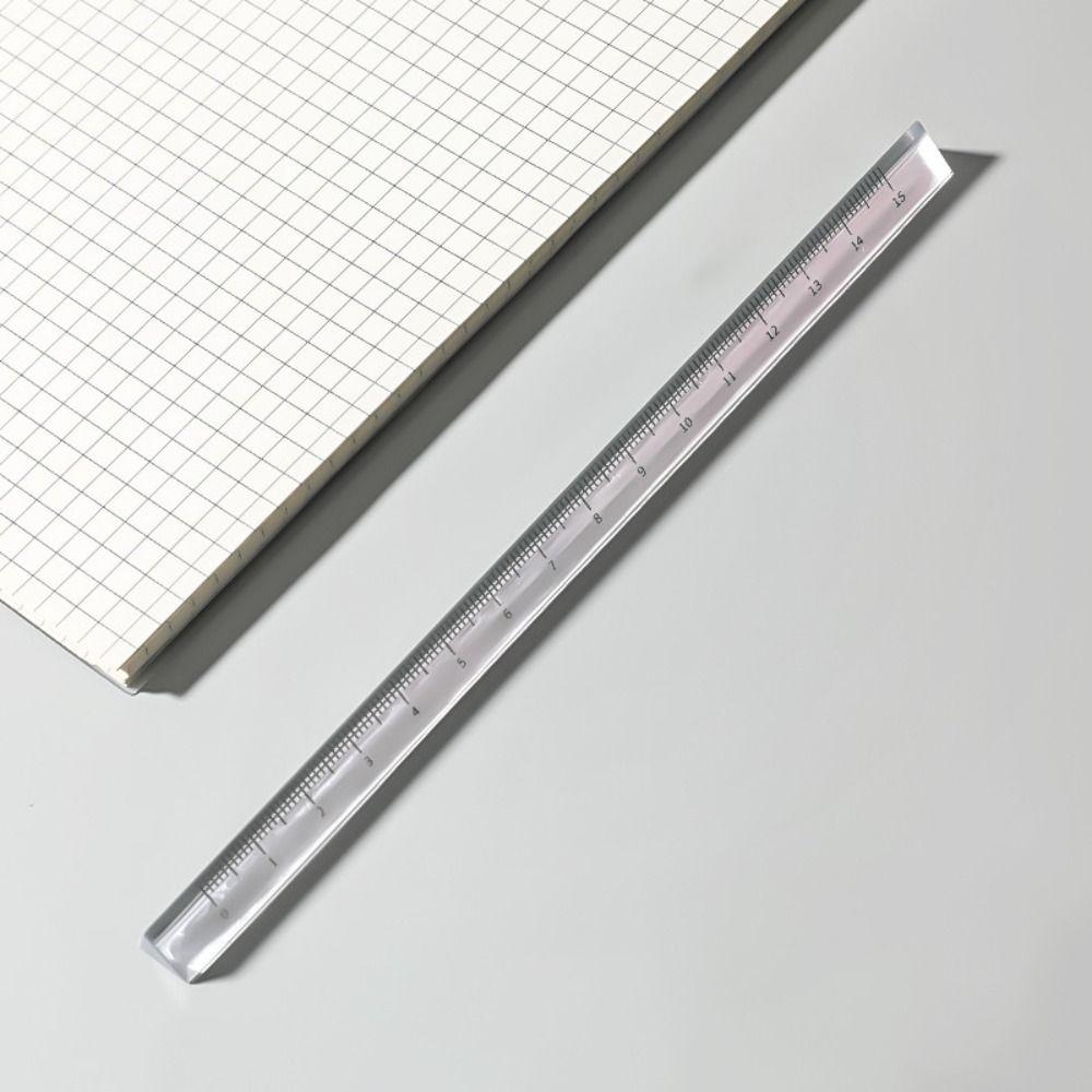 High Quality Plastic Triangular Ruler Transparent 3-Sided Scale Measuring Tool 15/20cm Prism Scale Ruler School Office