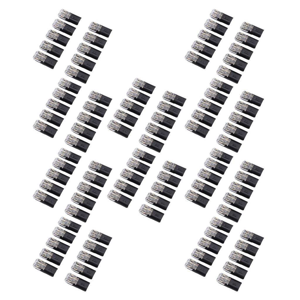 100PCS Double Wire Plug in Connectors with Locking Buckle Quick Clip Fasteners 2 Pin Multi Purpose Snap On Blocks for