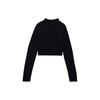 X Off-White FW23 Solid Color Half-Zip Cropped Sweatshirt Women Tops Black DV5559-010