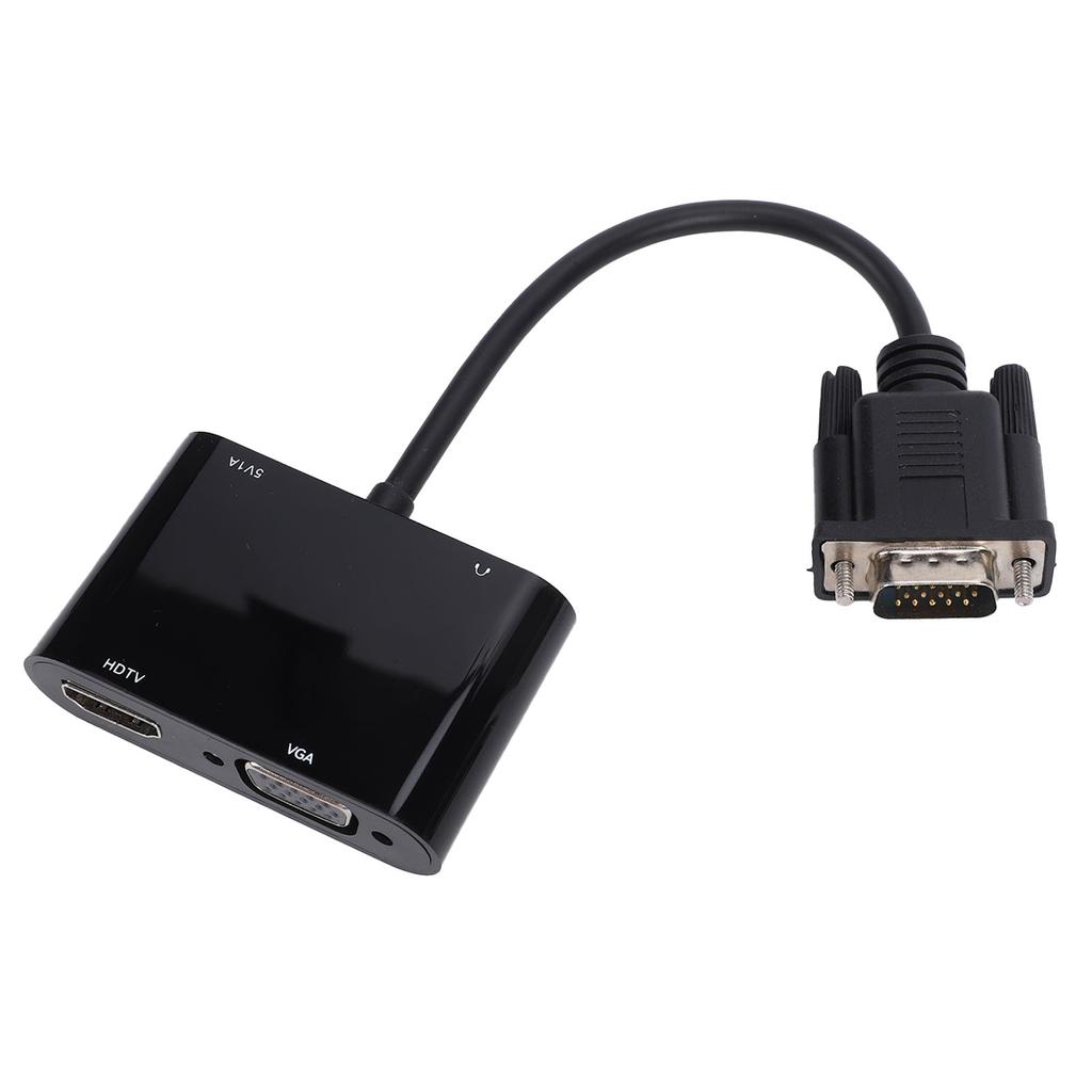 Конвертер VGA в HD Multimedia Interface с выходом VGA и входом 3,5 мм, Адаптер VGA в HD Multimedia Interface