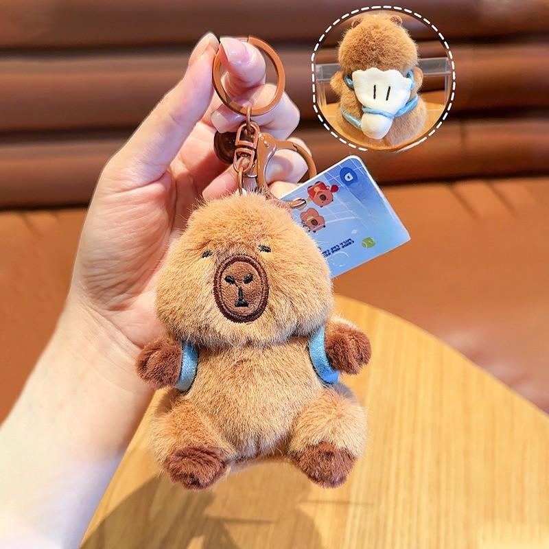 Jinnew Tennis Table Badminton Tennis Backpack Capybara Plush Keychain Pendant