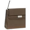 Tory Burch Lee Radziwill Silver Metallic Lock Closure Leather Shoulder Bag Large Women Shoulder Bag Mushroom-Gray 169241-250