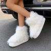 New Fluffy Boots Children's Winter Warm Plush Low Boots Cute Versatile Snow Boots