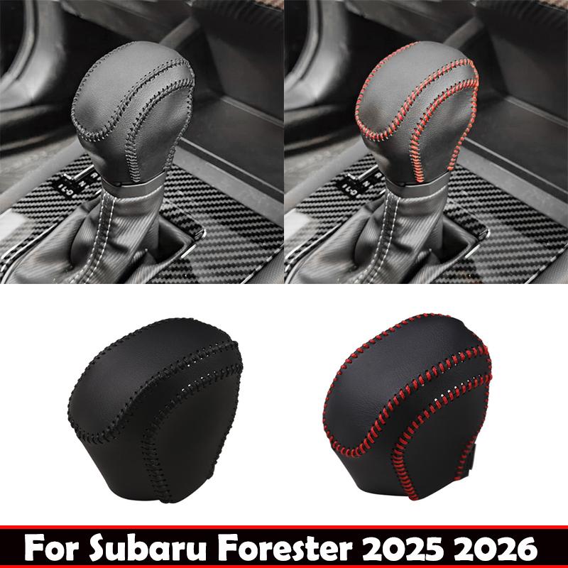 For Subaru Forester 2025 2026 Car leather gear Head Knob handle Gear Shift Collars Handbrake Grip Cover Interior Accessories