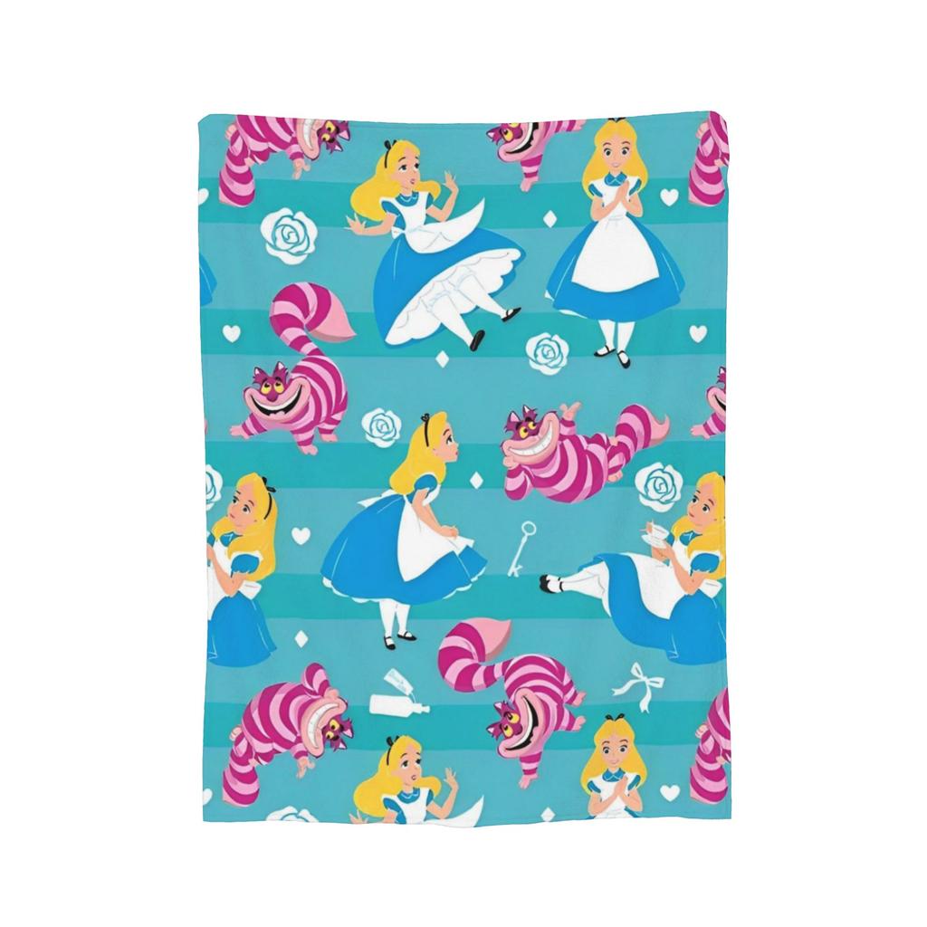Alice In Wonderland  Knitted Blanket  Plush Throw Blanket Bed Sofa Decoration Soft Warm Bedsprea,
