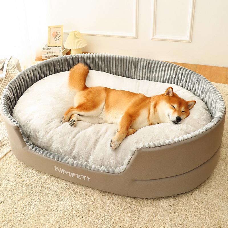 Dog Bed Washable Kennel Four Seasons Pet Large Sofa Plus Velvet Thick Deep Sleep Cushion Puppy Mat for Small To Large Dogs