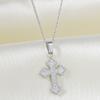 Cross Necklace Women's Summer Full Diamond Simple Versatile Premium Sense Clavicle Chain Light Luxury Micro-inlaid Zircon Necklace Titanium Steel