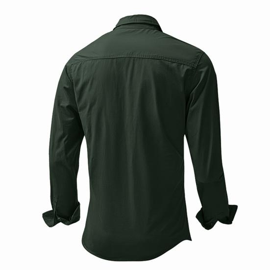 Мужская рубашка с отложным воротником, длинным рукавом и пуговицами, дышащая, впитывающая пот, повседневная мужская рубашка, топ