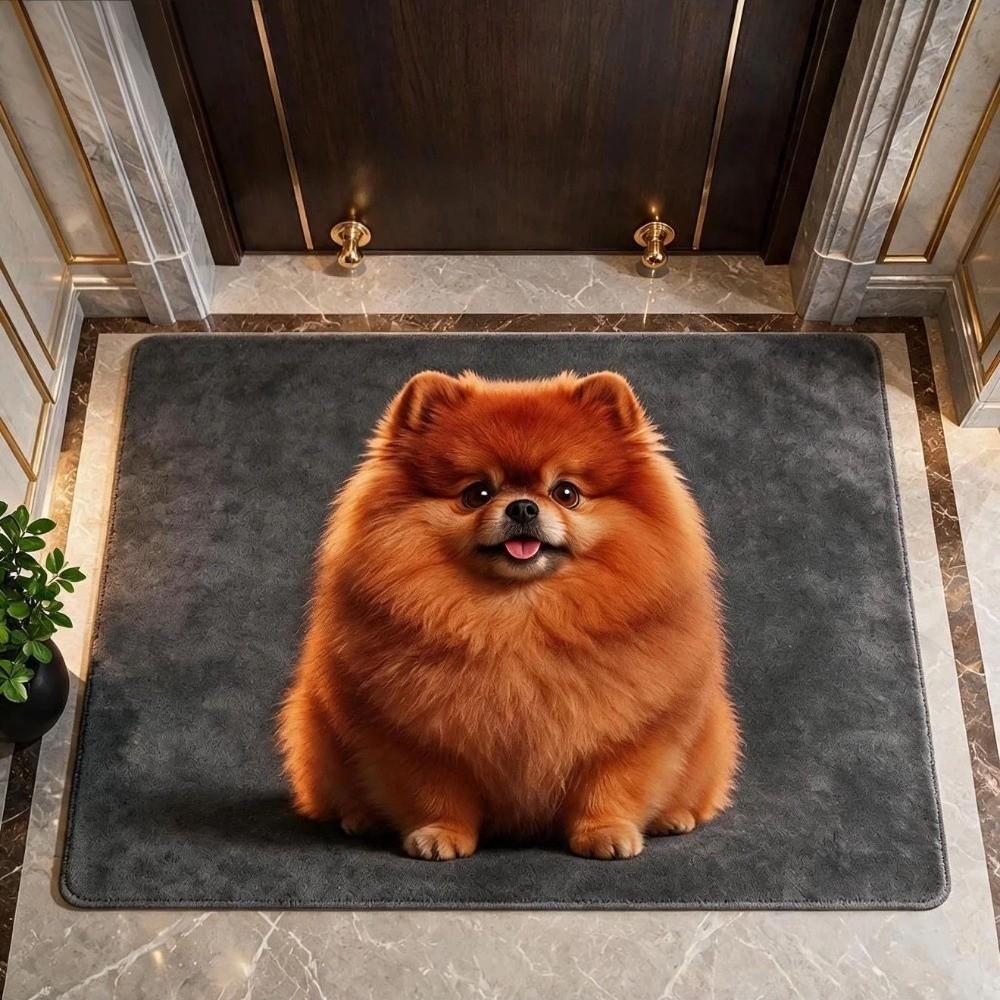 Imitation Cashmere Home Decor Carpet Non-Slip Cartoon Carpet Cute Dog Area Rug Bedrooms