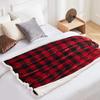 Facecloth Double Layer Blanket Classic Plaid Printed Lambswool Car Nap Cover Blanket for Winter Fuzzy Thick Warm Soft Throw Sofa Decoration