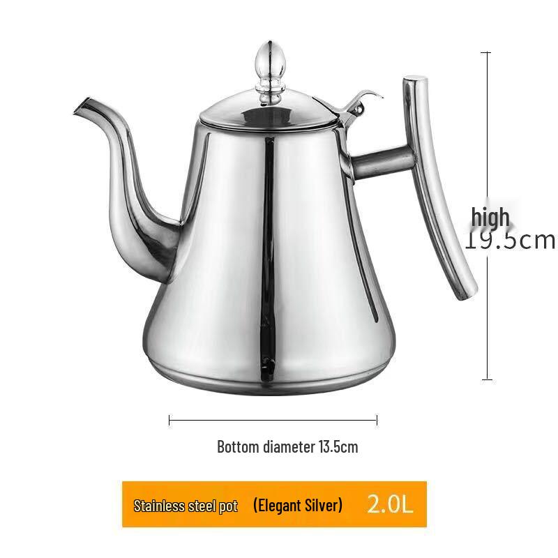 Stainless Steel European-Style Non-Magnetic Kettle Teapot with Filter – Universal for Household, Hotel, and Induction Cookers.