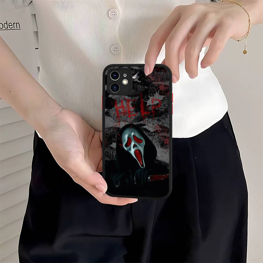 Чехол для телефона с рисунком Лицо Призрака Крик Для IPhone 16 15 14 Plus 15 13 12 11 Pro Max X XS MAX Матовый Чехол