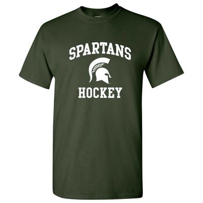 Michigan State Spartans Arch Logo Hockey T Shirt - Forest