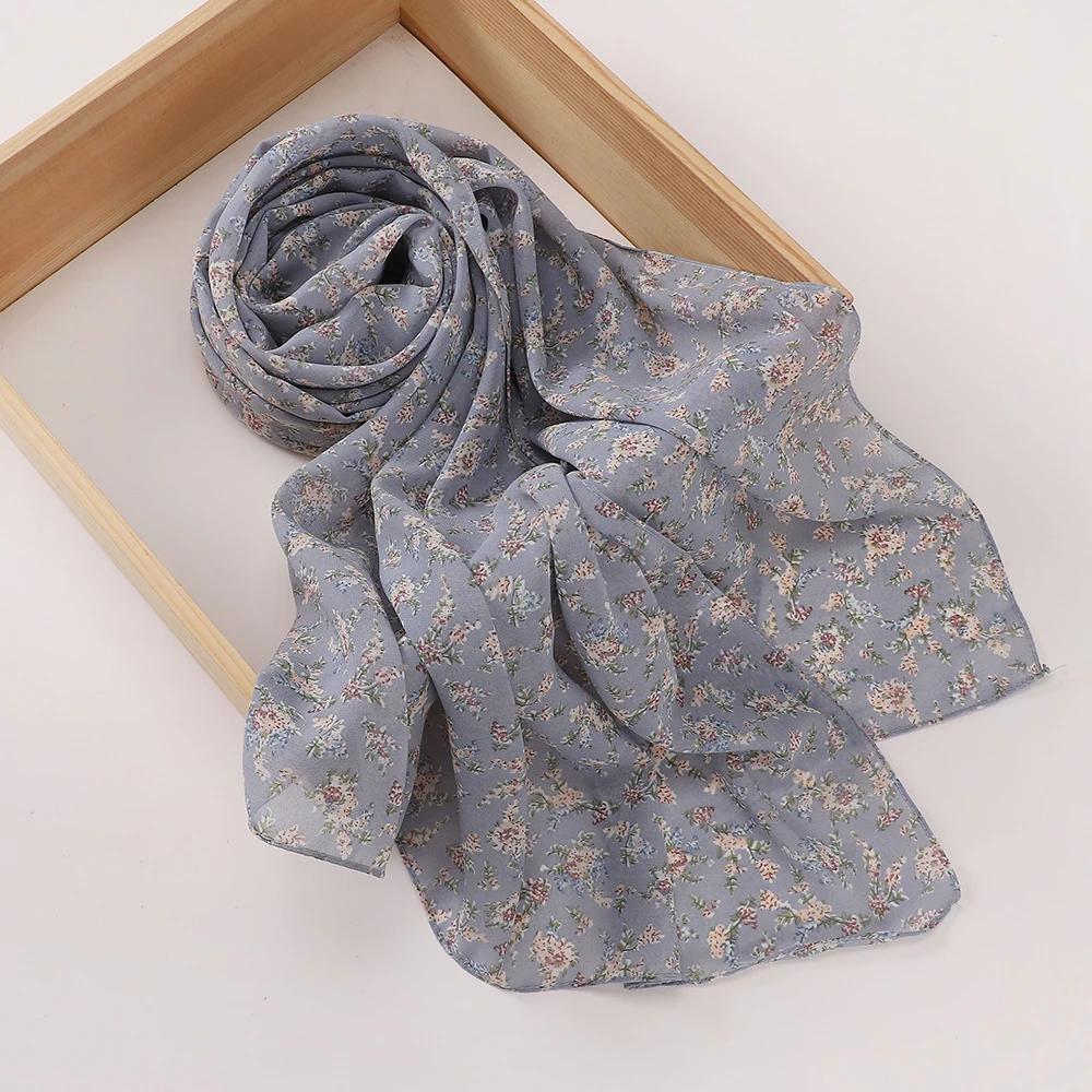 Print Chiffon Hijab Women Heavy Chiffon Bubble Scarf Leopard Popular Headscarf Wraps Bufanda Tudung Bawal