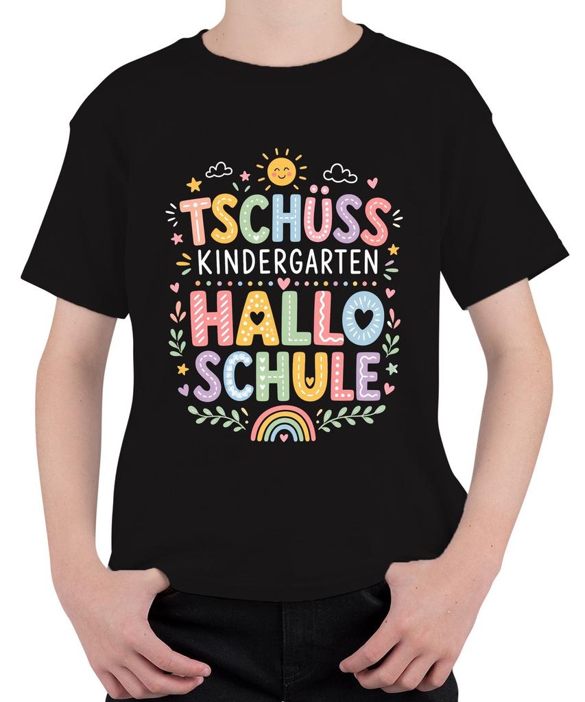Goodbye Kindergarten Hello School Enrollment Child Back to School Kids T-Shirt