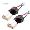 2Pcs H4 9003 Ceramic Wire Wiring Car Head Light Bulb Lamp Harness 3 Holes Socket
