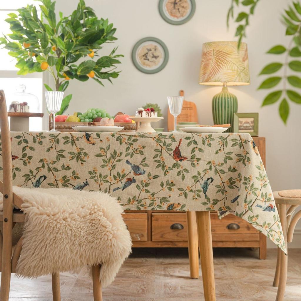 Retro Tablecloth Hand-painted Jacquard Thickened Dining Table Coffee Table Cover Table Mat Tablecloth