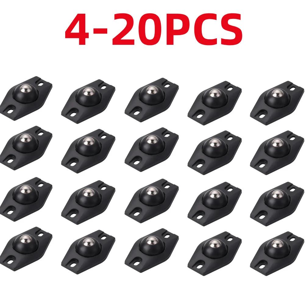 4-20pcs Small Wheels For Furniture Self Adhesive Caster Wheels Stainless Steel 360 Degree Rotation Paste Swivel Wheels
