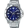 Мужские часы Casio MTP-VD01D-2EV Enticer из нержавеющей стали с синим циферблатом, повседневные, аналоговые