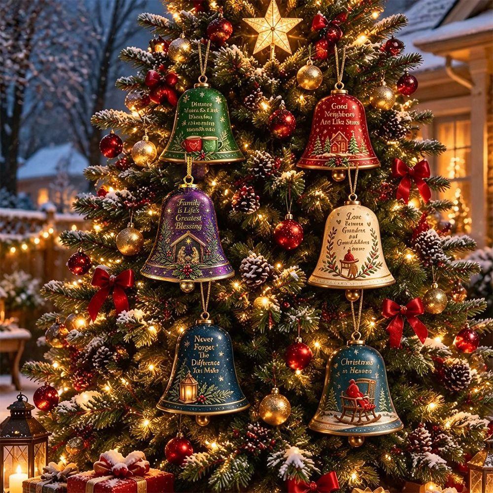 Acrylic Bell Ornament 3D Christmas Tree Hanging Decorations Hanging Bell Decor Home Accents