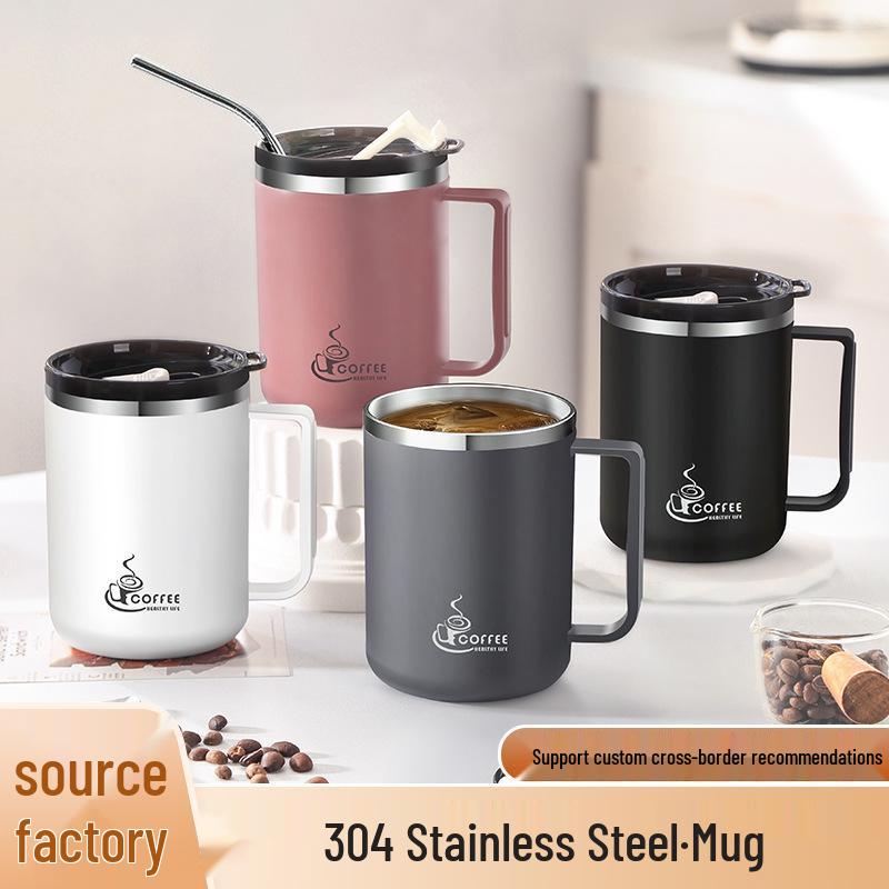 Drop-Proof 304 Stainless Steel Mug with Lid for Home, Office, or Dorm Use