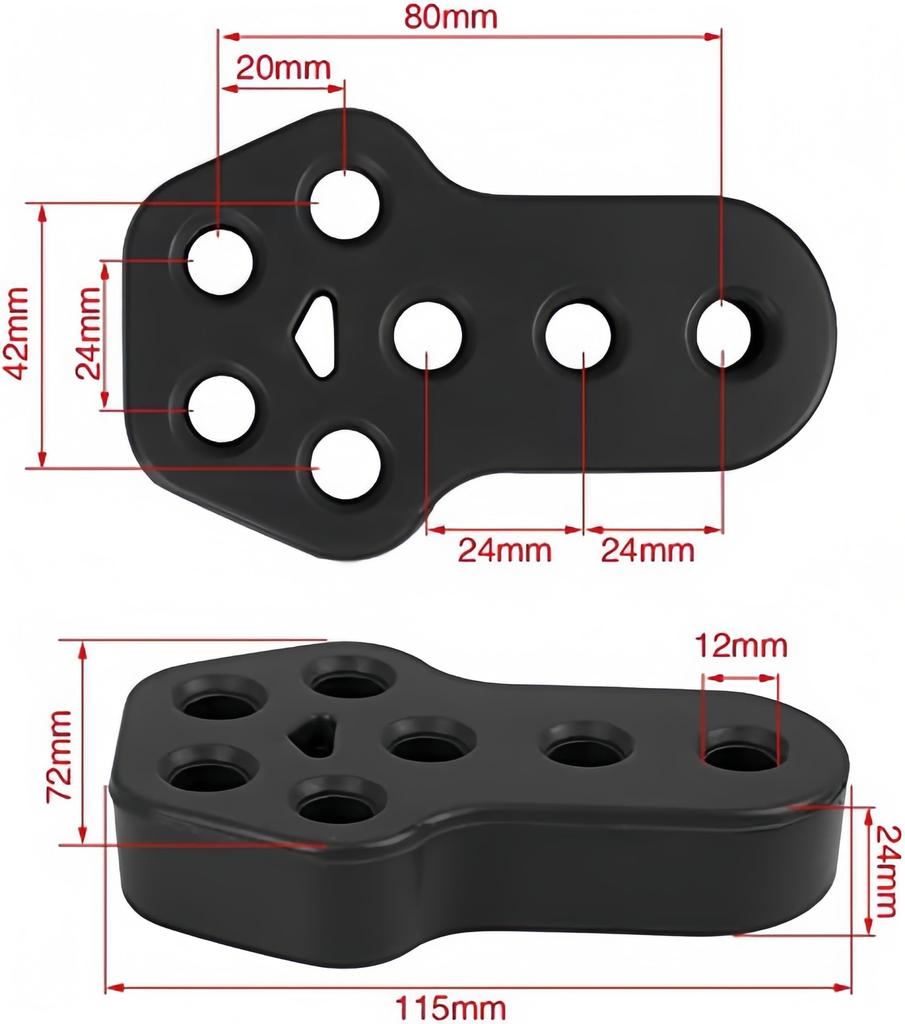 Haverain Set of 2 Muffler Hanging Rubber, Exhaust Pipe Rubber, Exhaust Pipe Hanger, Reinforced