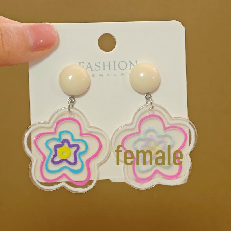 Элегантные простые цветочные серьги 2024 года - легкая роскошная мода