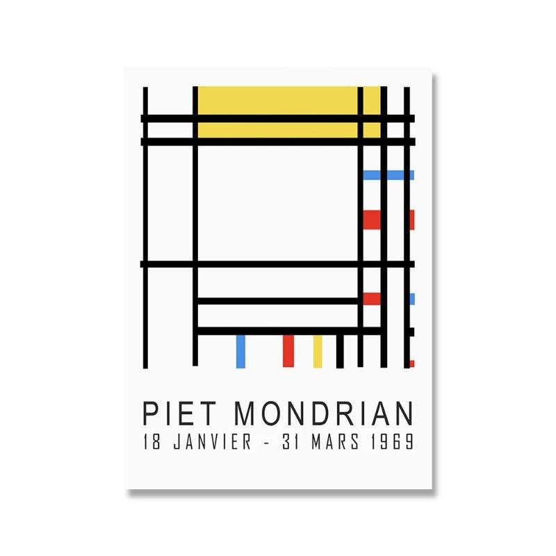 Скандинавский Абстрактный Пит Мондриан Геометрическое Настенное Искусство Холст Постеры Живопись и Принты Настенные Картины для Гостиной Современный Декор