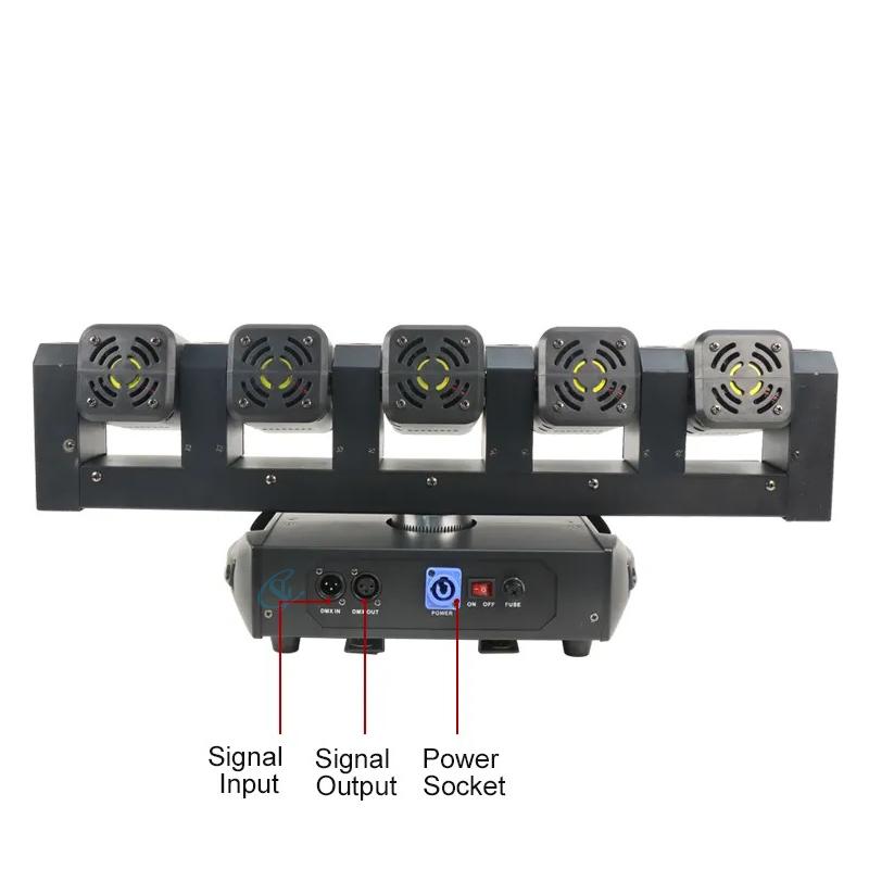 5*40 Вт RGBW Светодиодный Вращающийся Луч Заливка Стробоскоп Сценический Световой Эффект DMX Свет для Диджея Концерт Мероприятие Шоу Сцена Вечеринка