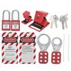 Lockout Tagout Kit Multifunctional with Hasp Warning Tag Safety Red Padlock Portable