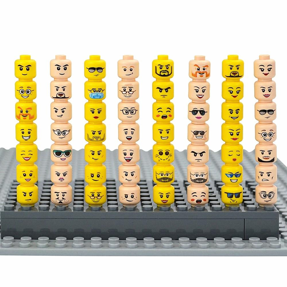 Фигурка Голова Волосы Шляпа Лица Выражение DIY Кирпичи Строительные Блоки Модель Детские Игрушки Мальчик Девочка Подарок Креативный Смех Милый Лицевой Leduo