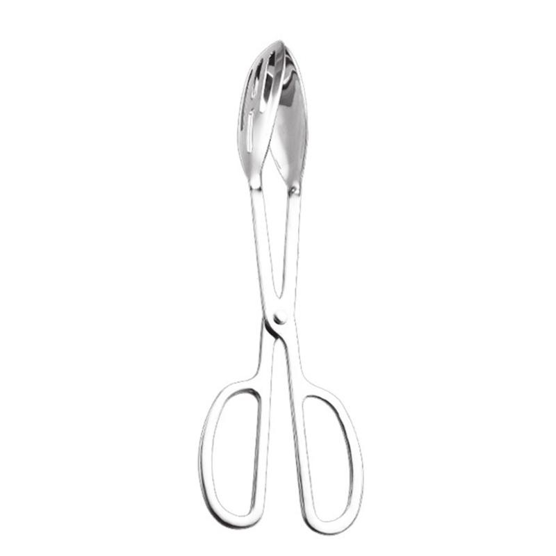 Double Hole Nonrust Steel Food Tongs For Grilling With Nonslip Handle And Enhanced Grip Kitchen BBQ Tool