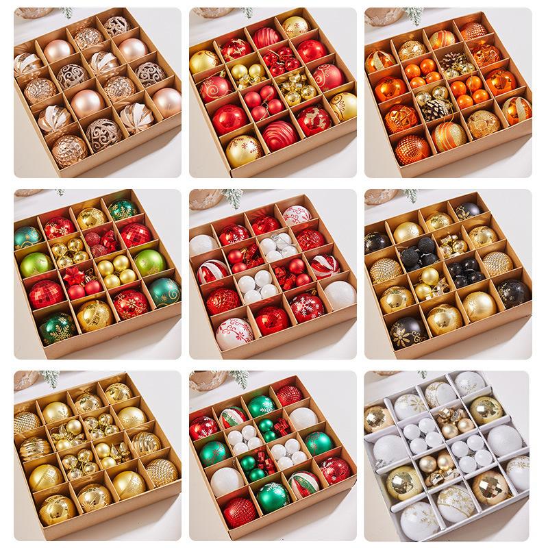 Christmas Tree Decorations, Christmas Ball Pendants, Small Accessories, Atmosphere Decoration, Green, Gold And Red Pendants