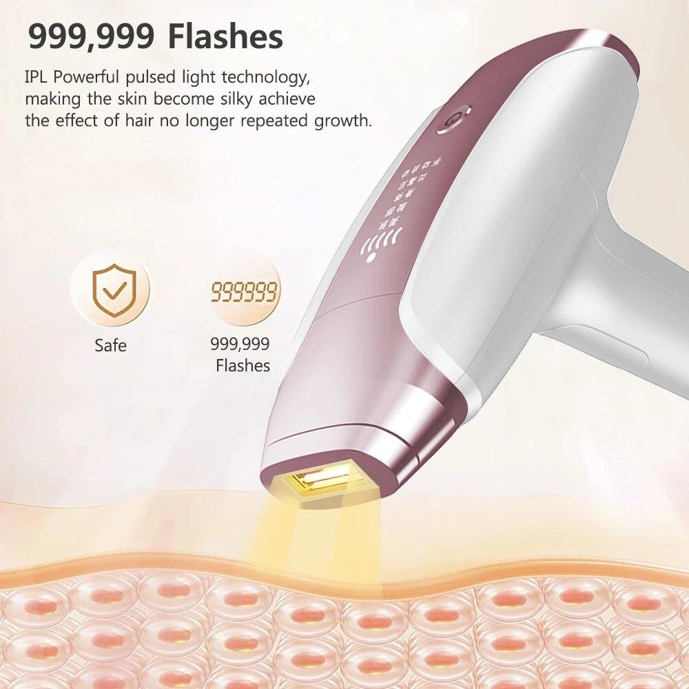 Лазерный эпилятор IPL для удаления волос для женщин, рук, ног, бикини, устройства для удаления волос на теле, безболезненное лазерное устройство для удаления волос, 999999 вспышек