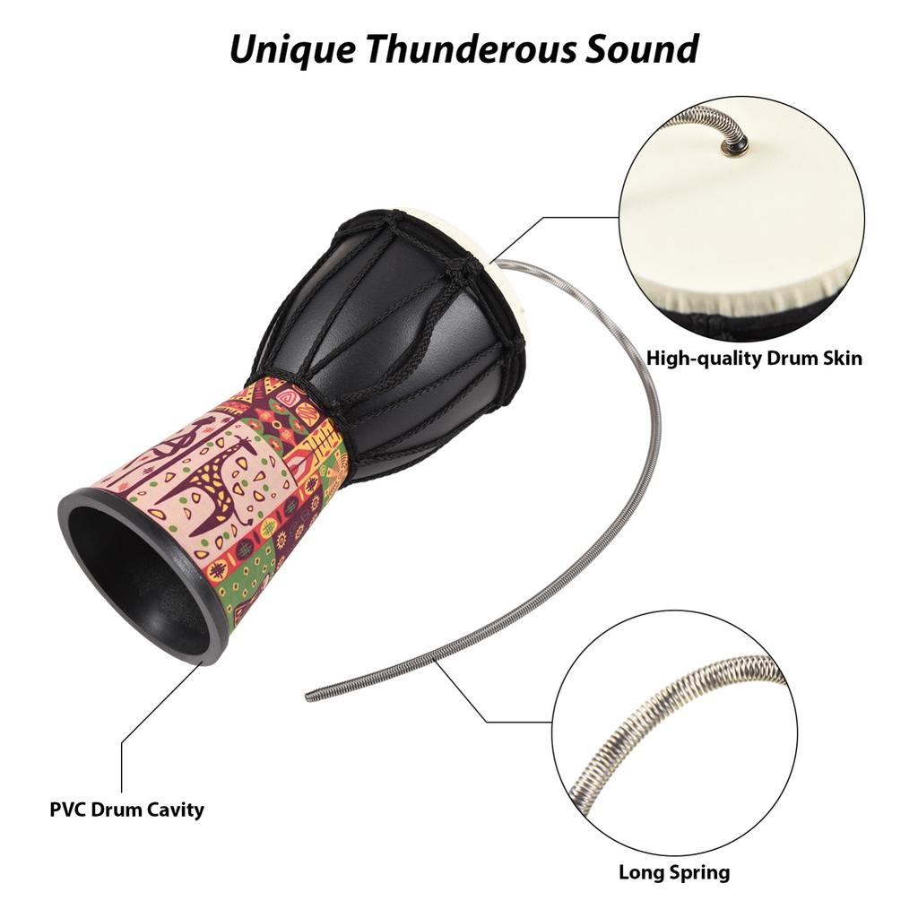 4-дюймовый пружинный барабан Громовой барабан Инструмент звукового эффекта ПВХ Легкий Портативный Громовой барабан Яркий Гром