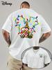 Disney Mickey Christmas Cartoon T-shirt Men Fashion Letter Cartoon Design Breathable and Lightweight Casual Short Sleeve T-shirt