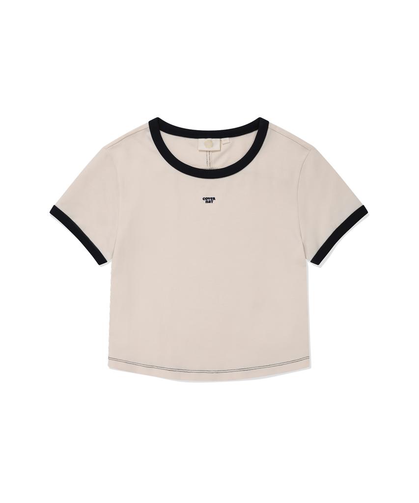 COVERNAT WOMAN Baby Fit Ringer T-Shirt Ivory