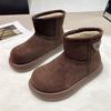 Женские пушистые сноубутсы Birkenstock на толстой подошве, новая зимняя коллекция 2025, утепленные хлопковые ботинки с утолщенной подкладкой, короткие ботинки