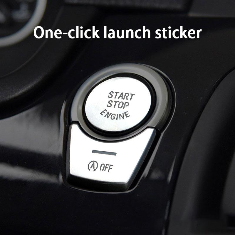 For BMW 5 Series G30 F10 G60 One-Click Start Stop Button Sticker, Handbrake Cover, Multimedia Car Button Sticker