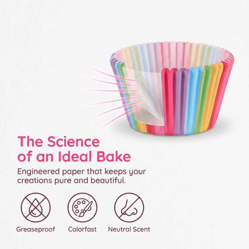 Paper Colorful Cupcake Liners Greaseproof Nonstick Cake Molds Rainbow Muffin Wrappers Cake Baking
