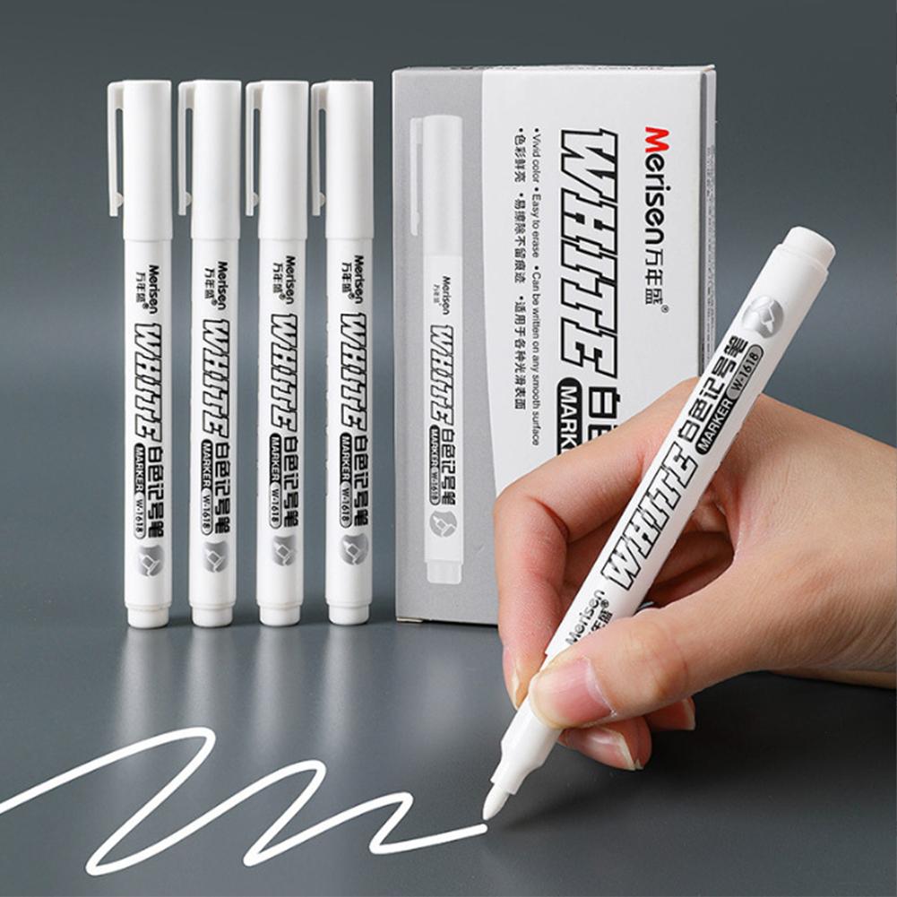 White Permanent Paint Pen Acrylic Maker Waterproof Oily Pens for Wood Plastic Leather Glass Stone Metal Canvas Ceramic Marker