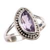 Натуральный розовый аметист драгоценный камень ручной работы 925 проба стерлинговое серебро ювелирное кольцо р.7.5 j7m03