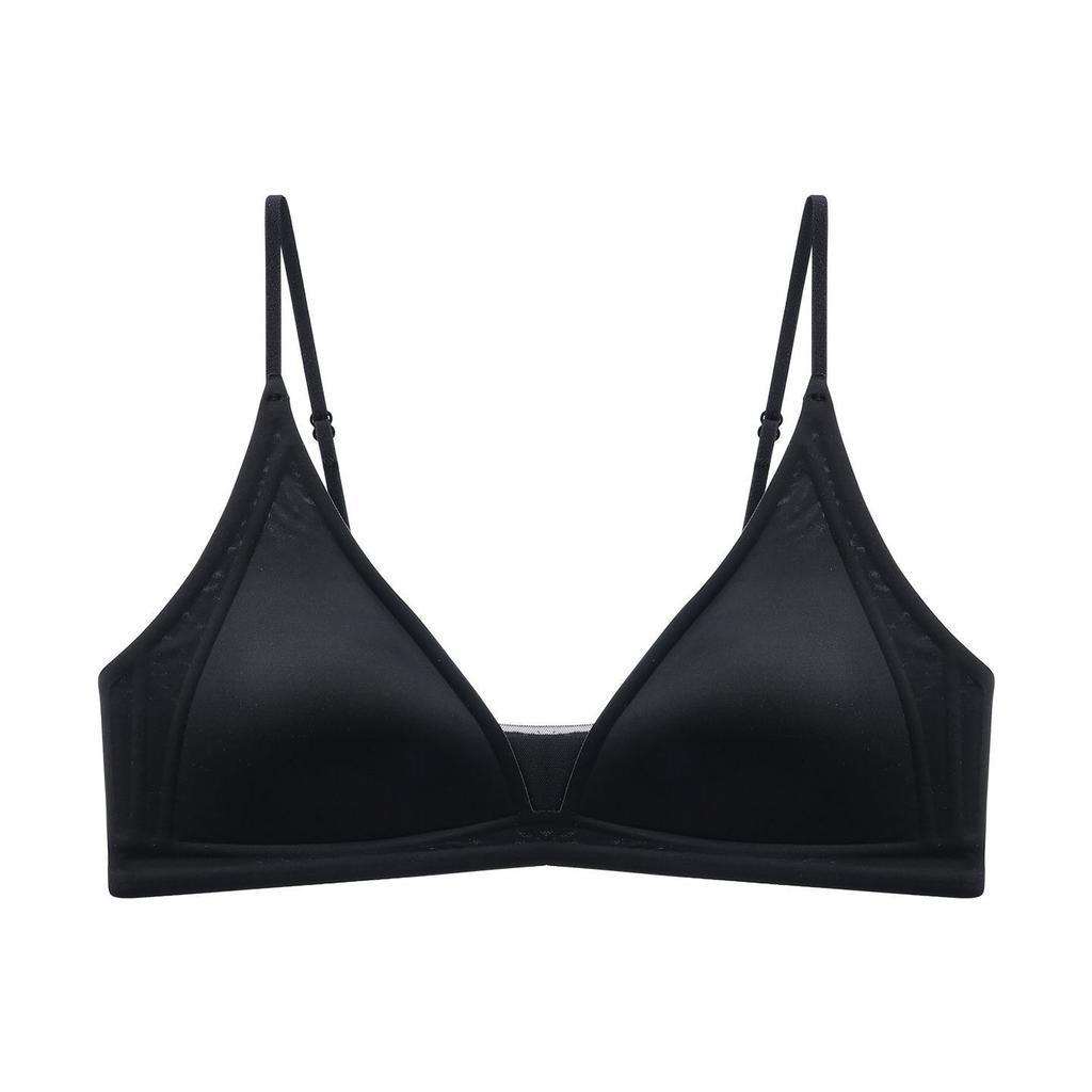 French deep V triangle cup seamless chest breathable comfortable pure desire sexy top bra cover
