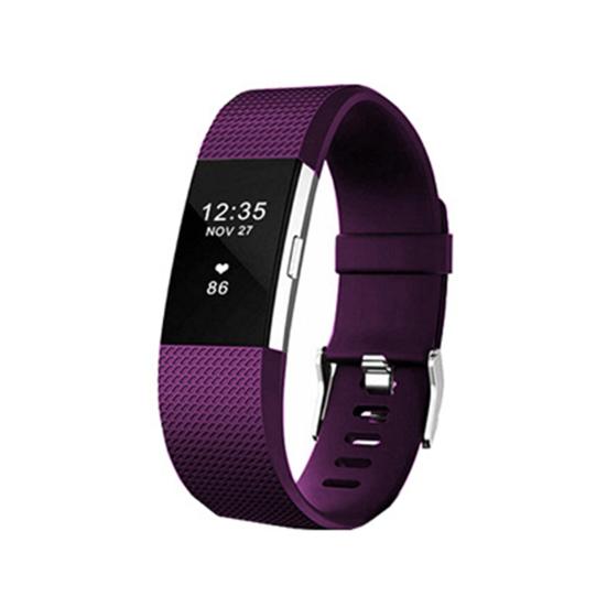 Watch Band Checkered Pattern Smartwatch Bracelet Soft Silicone Strap Replacement for Fitbit Charge 2